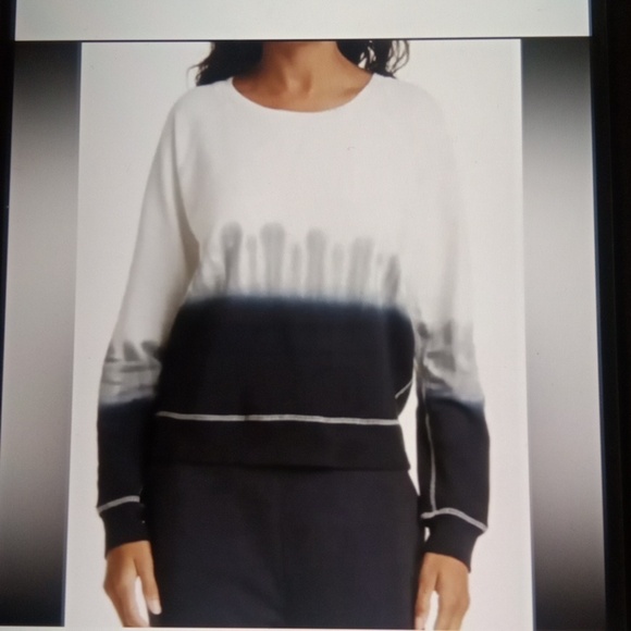 Rails Theo Dip Dye Sweatshirt Terry Cloth Charcoal Womens Xl - Picture 2 of 11